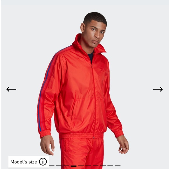 Adidas Originals Unisex Adicolor 3D Trefoil 3-Stripes Track Jacket in Active Red - Picture 5 of 15